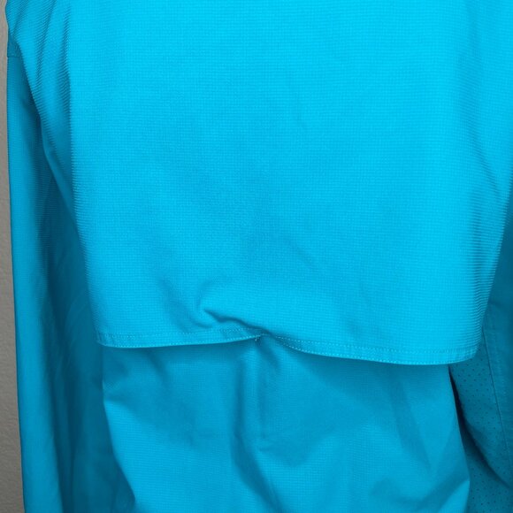 Coolibar UPF 50+ Turquoise Blue Vented Roll Tab Button Down Travel Shirt Top 2X - Picture 5 of 13